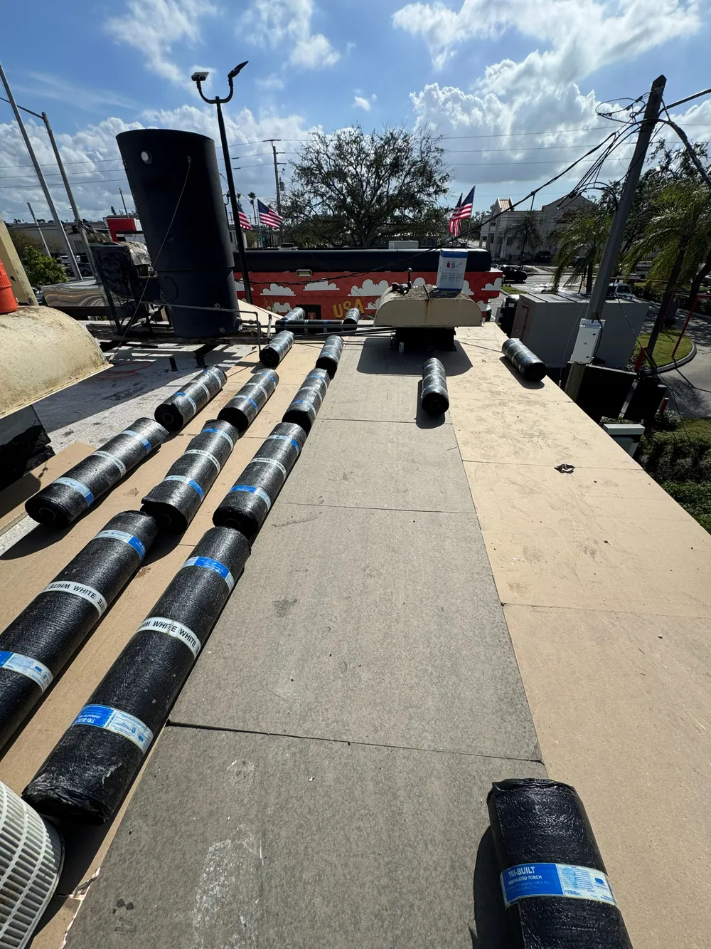 Commercial flat roof installation by SRQ Building Services in Sarasota, FL