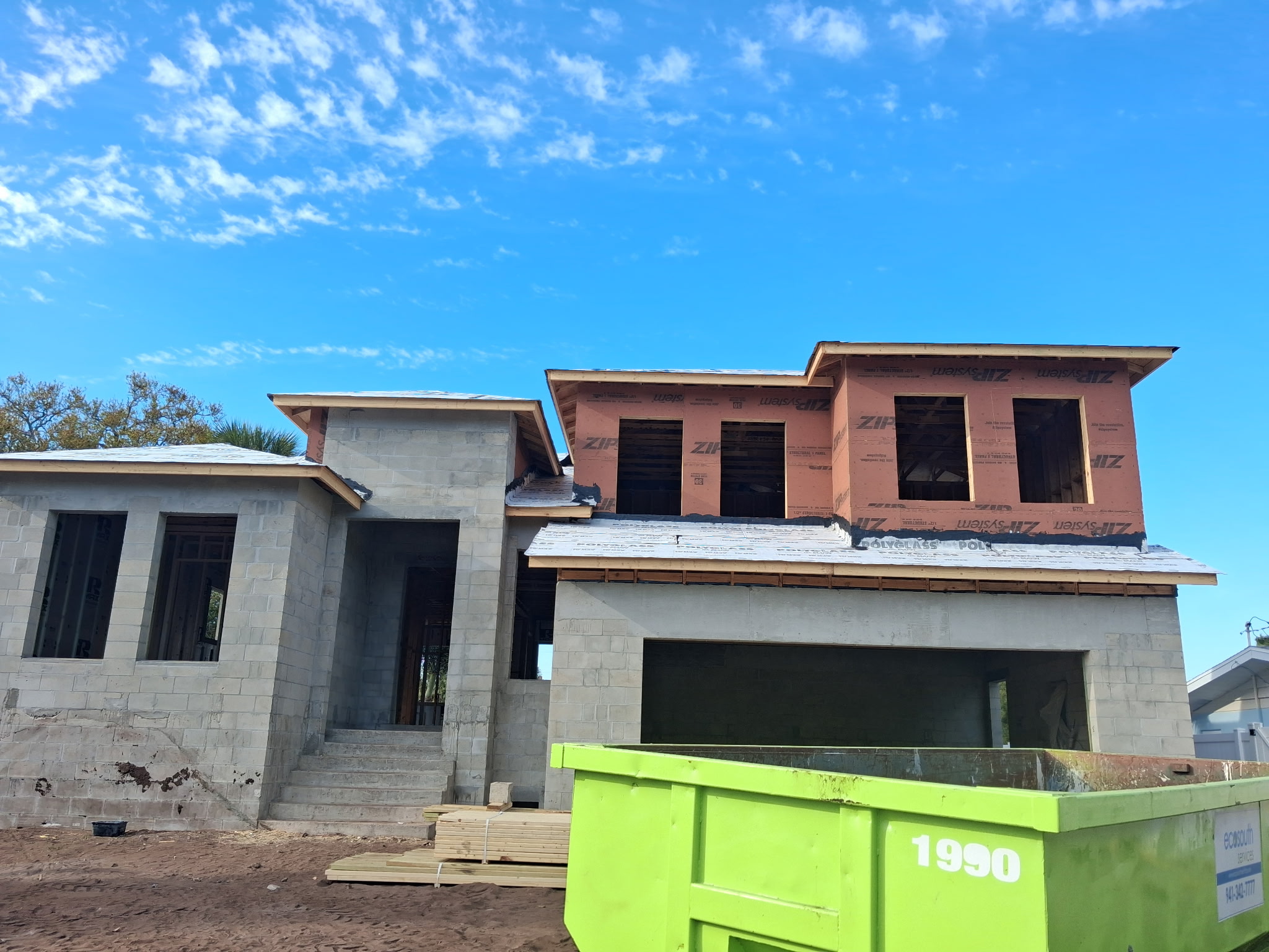 Roof repair work on a residential home in Sarasota, FL