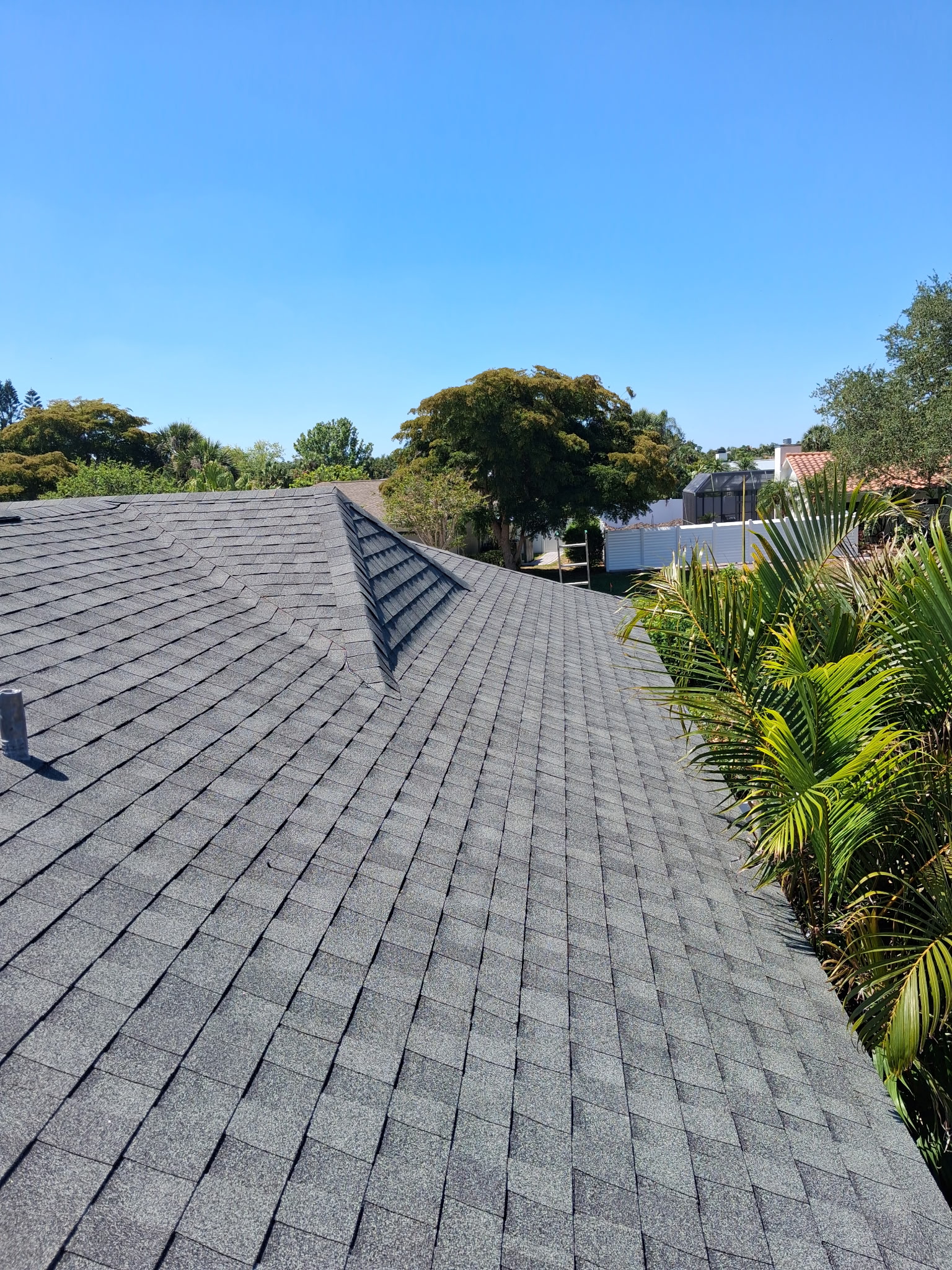 Architectural shingle roof installation in progress in Sarasota