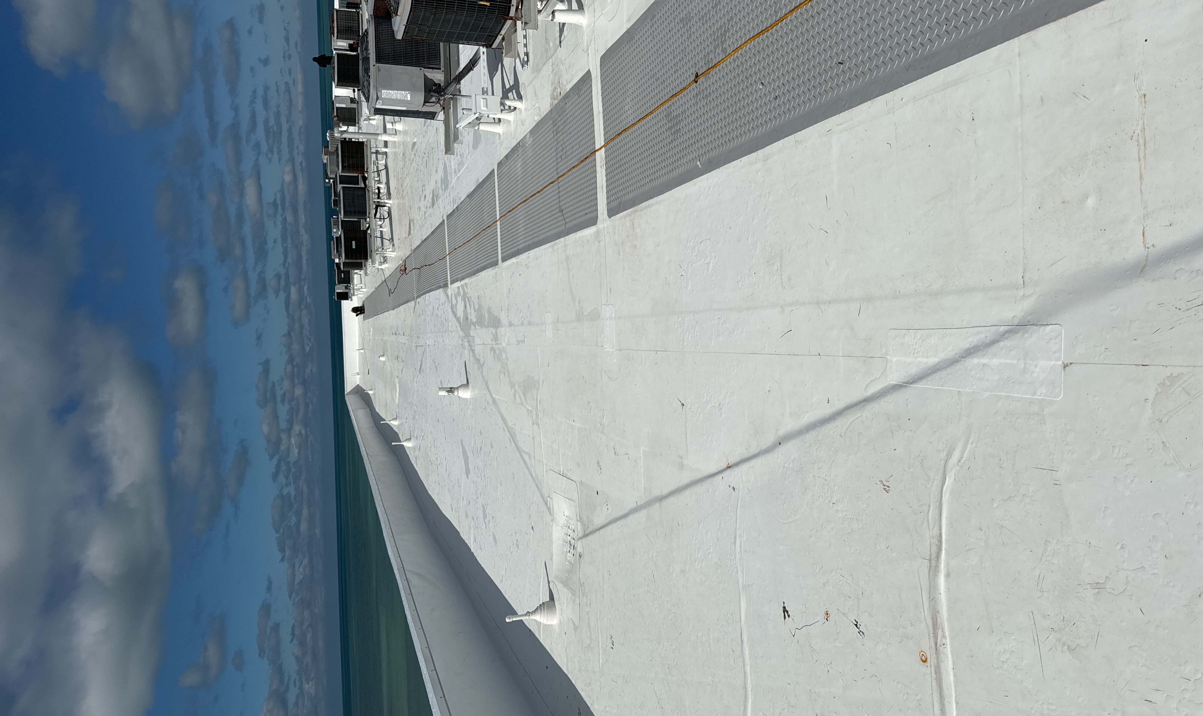 White TPO commercial rooftop with HVAC units in Sarasota