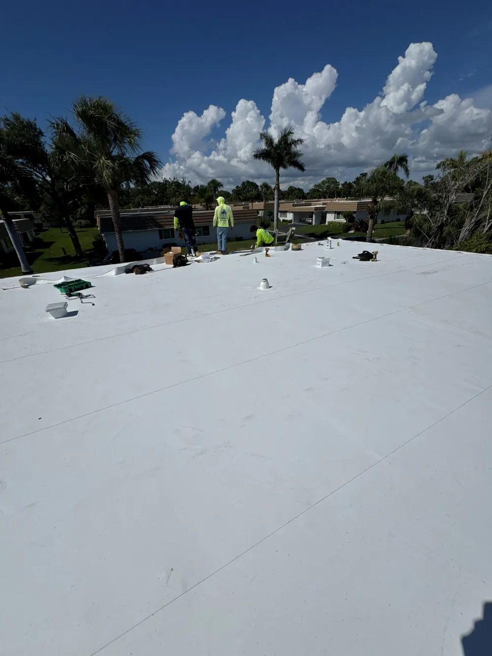 TPO commercial roofing project completed by SRQ Building Services in Sarasota, FL